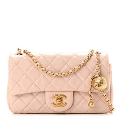 Chanel Lambskin Quilted Mini Rectangular Pearl Crush Flap Light Beige 1 of 11