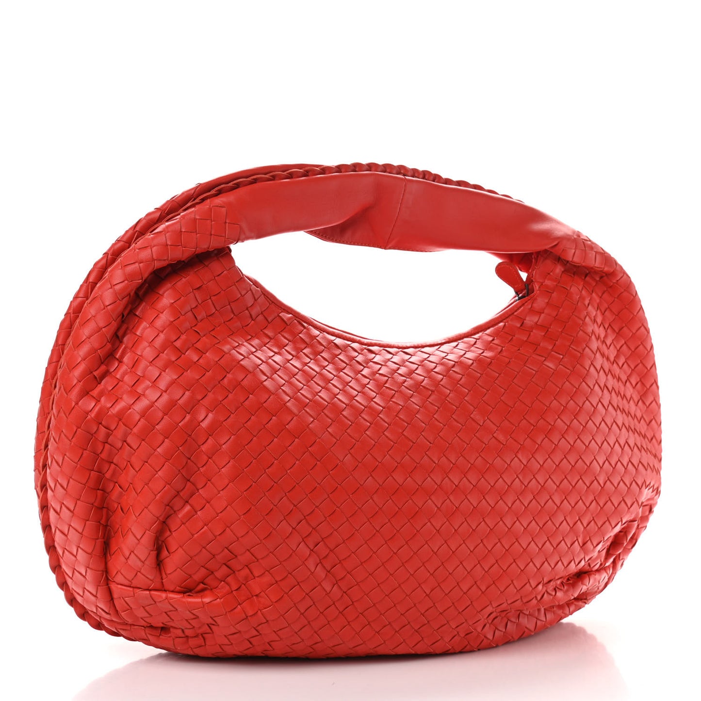 Nappa Intrecciato Large Belly Veneta Hobo Corniola