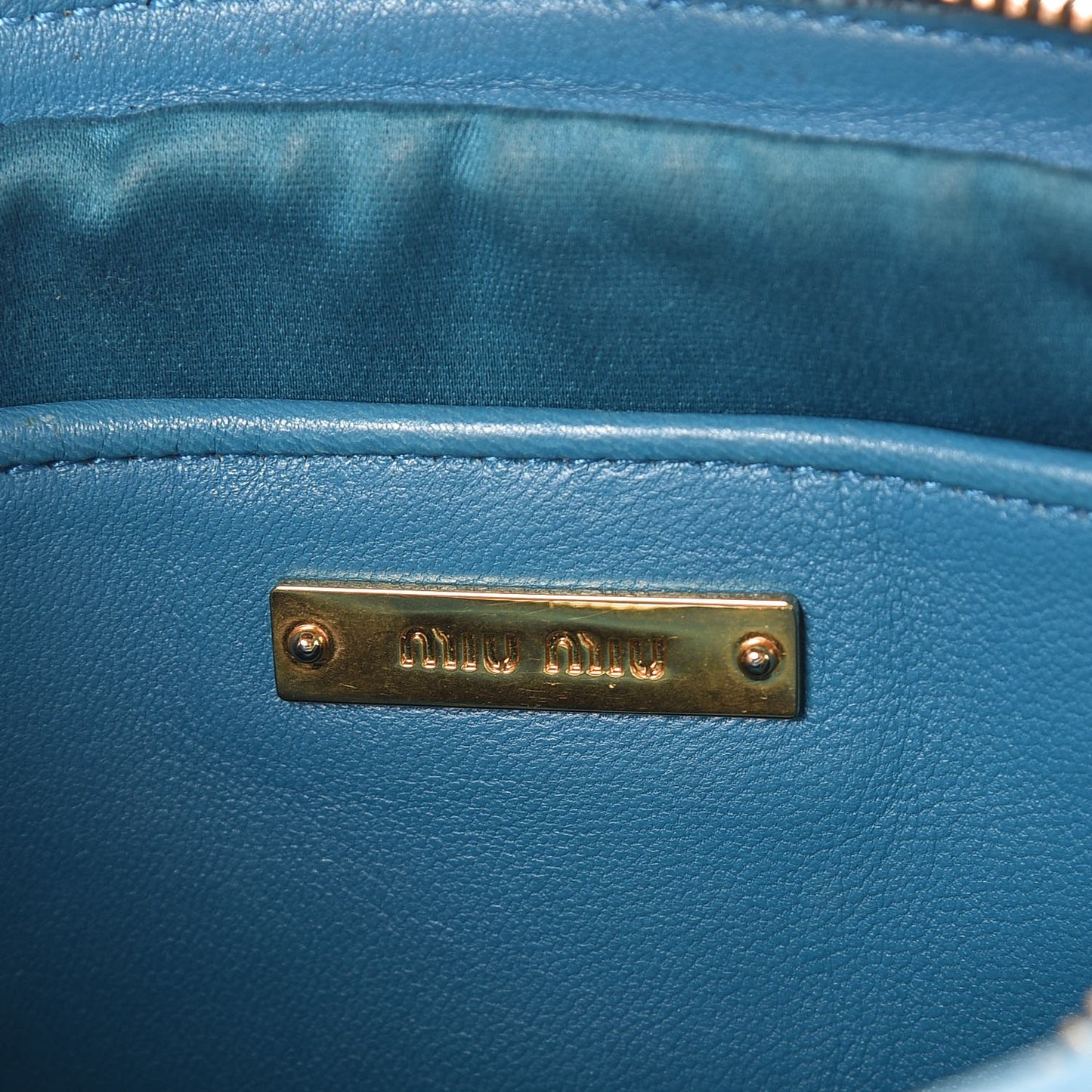 Nappa Matelasse Double Zip Shoulder Bag Turchese