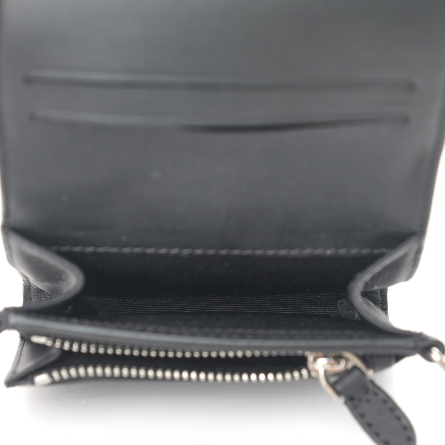 London Check Small Wallet With Strap Dark Charcoal