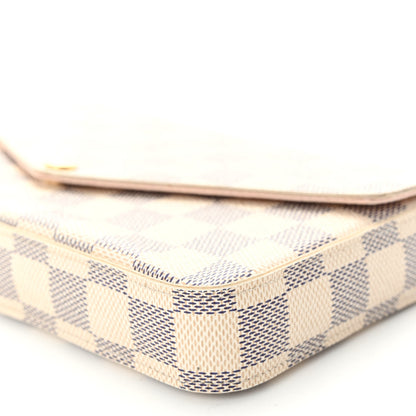 Louis Vuitton Damier Azur Pochette Felicie Chain Wallet Rose Ballerine 10 of 10