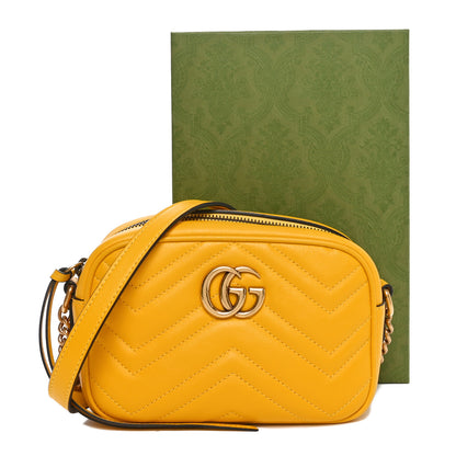 Gucci Calfskin Matelasse Mini GG Marmont Chain Shoulder Bag Stone Topaz 11 of 11