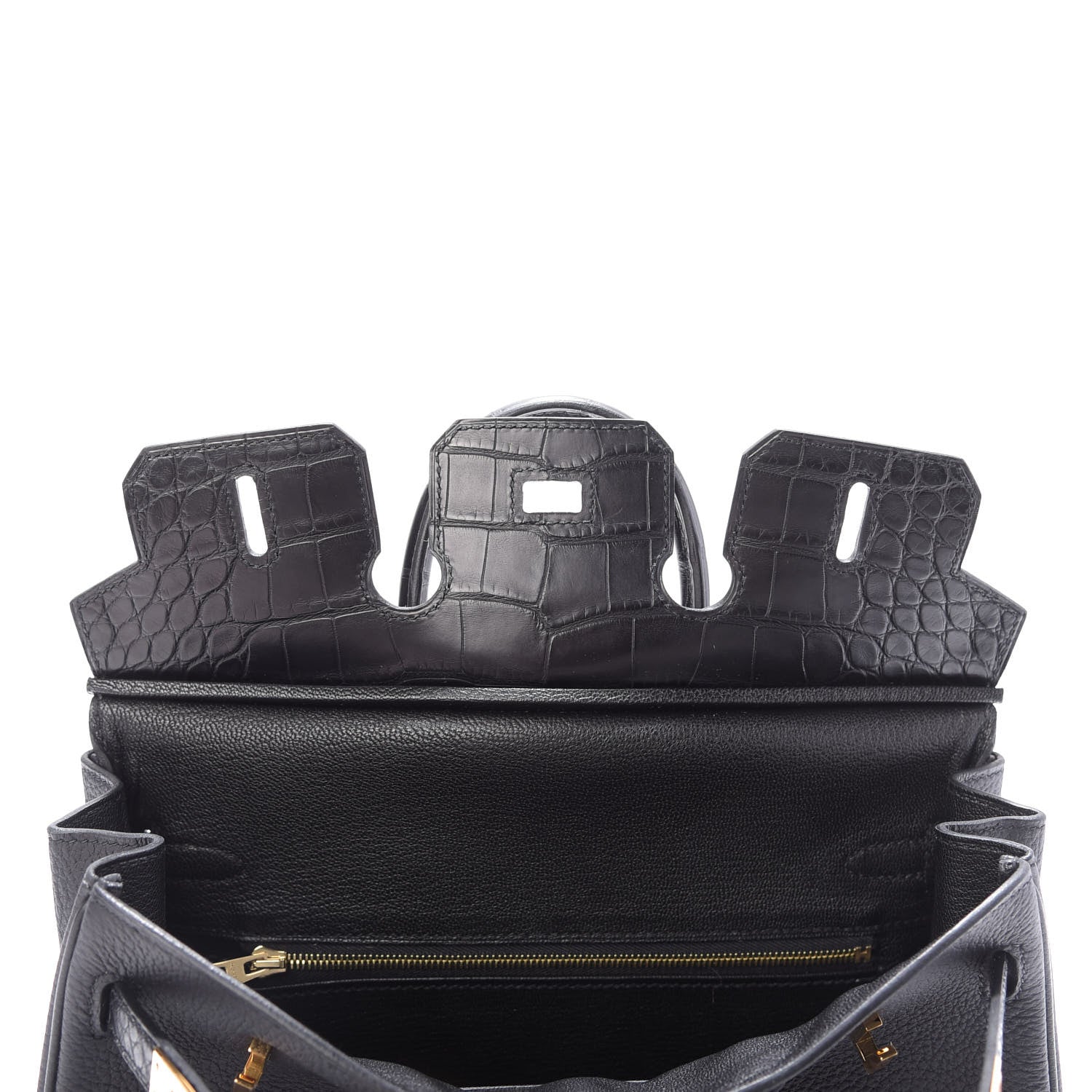 Hermes Togo Matte Alligator Birkin Touch 25 Black 17 of 32