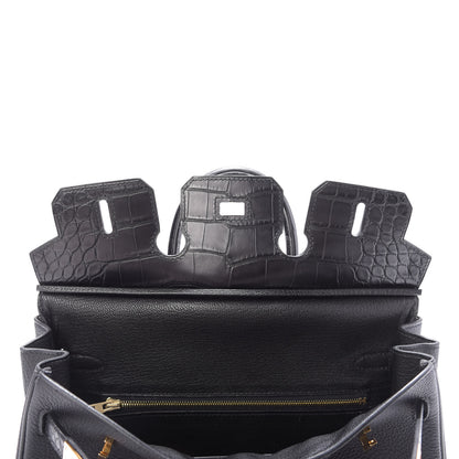 Hermes Togo Matte Alligator Birkin Touch 25 Black 17 of 32