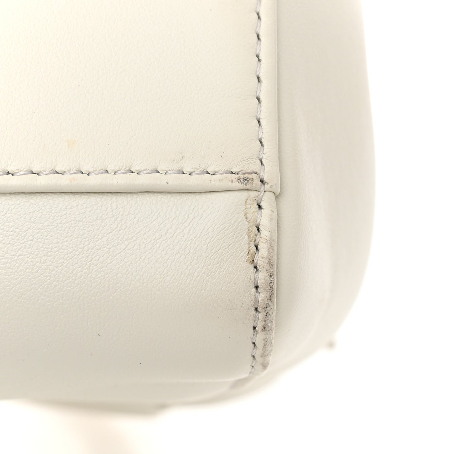 Nappa Vitello Gingham Embossed Mini Peekaboo Iconic Satchel White Ice Light Blue