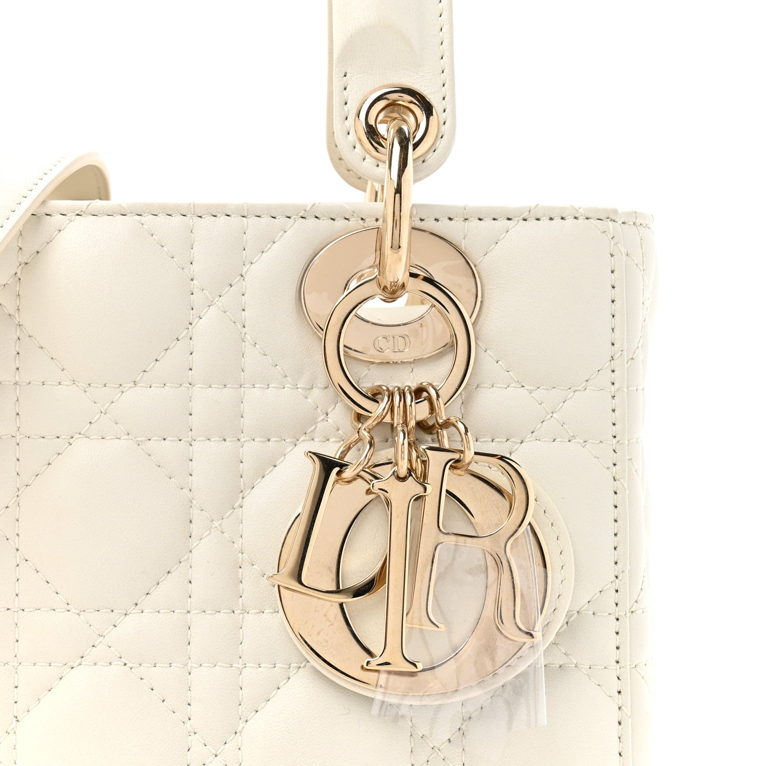 Christian Dior Lambskin Cannage Small My ABCDior Lady Dior White