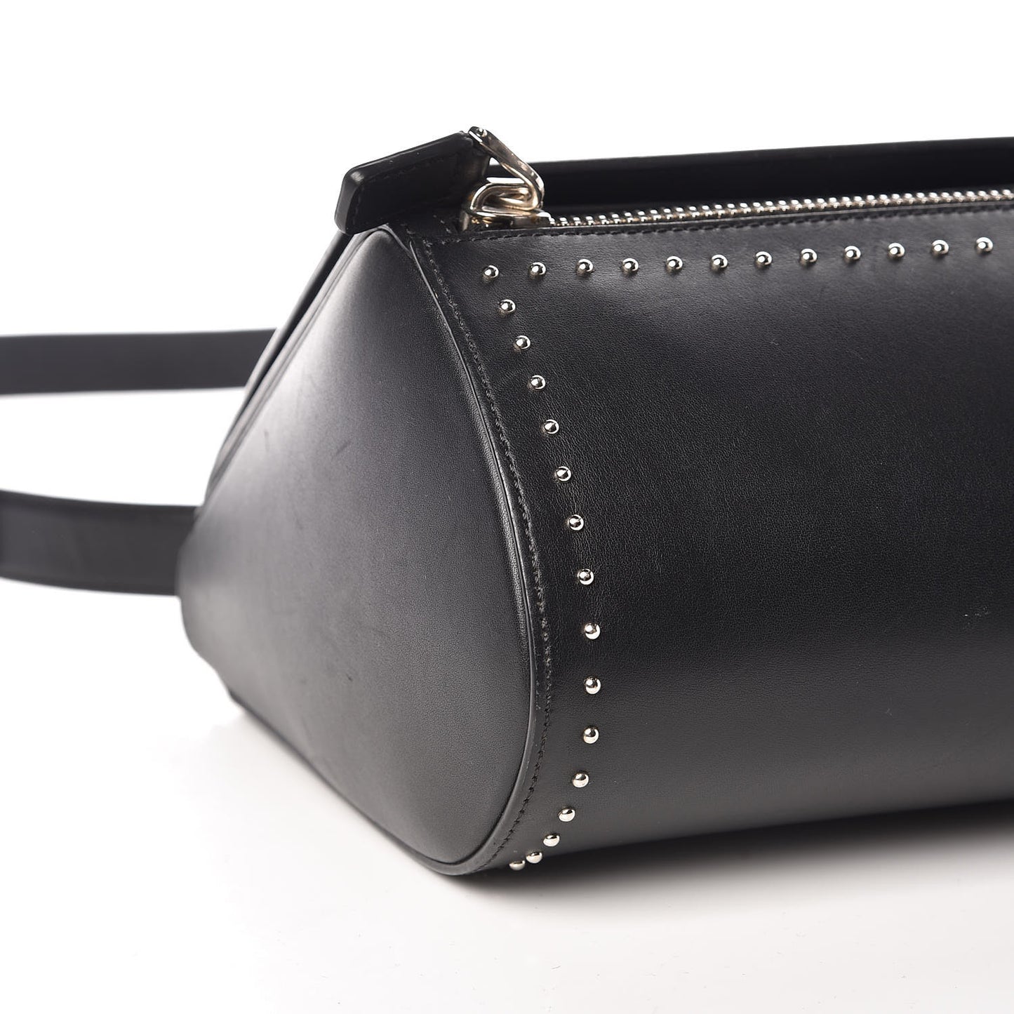 Calfskin Studded Medium Pandora Box Crossbody Bag Black