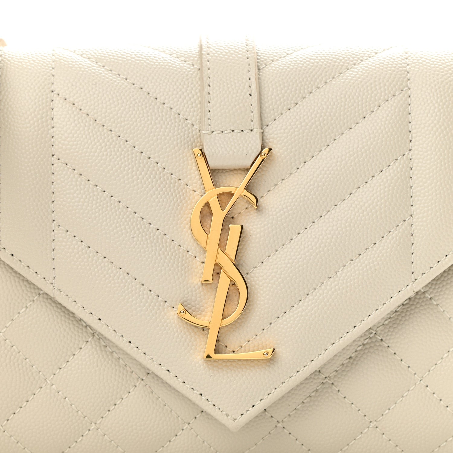 Saint Laurent Grain De Poudre Textured Mixed Matelasse Triquilt Small Monogram Satchel Crema Soft 7 of 8