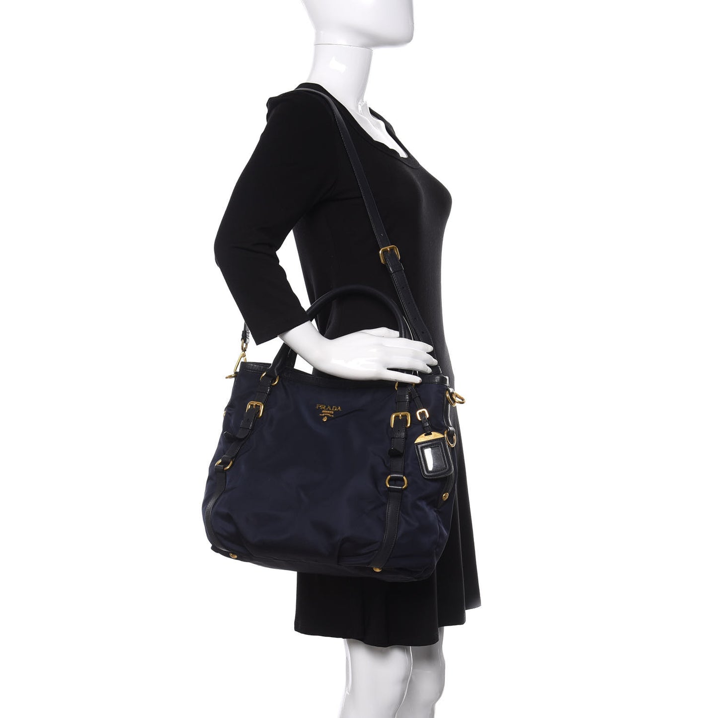 Tessuto Nylon Vitello Daino Tote Baltico