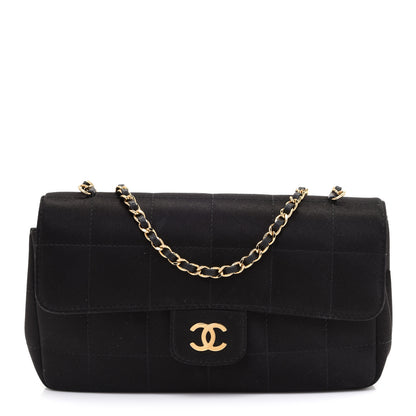 Chanel Satin Chocolate Bar Quilted Rectangular Mini Flap Black 1 of 11