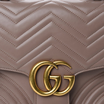 Gucci Calfskin Matelasse Medium GG Marmont Top Handle Shoulder Bag Porcelain Rose 11 of 11