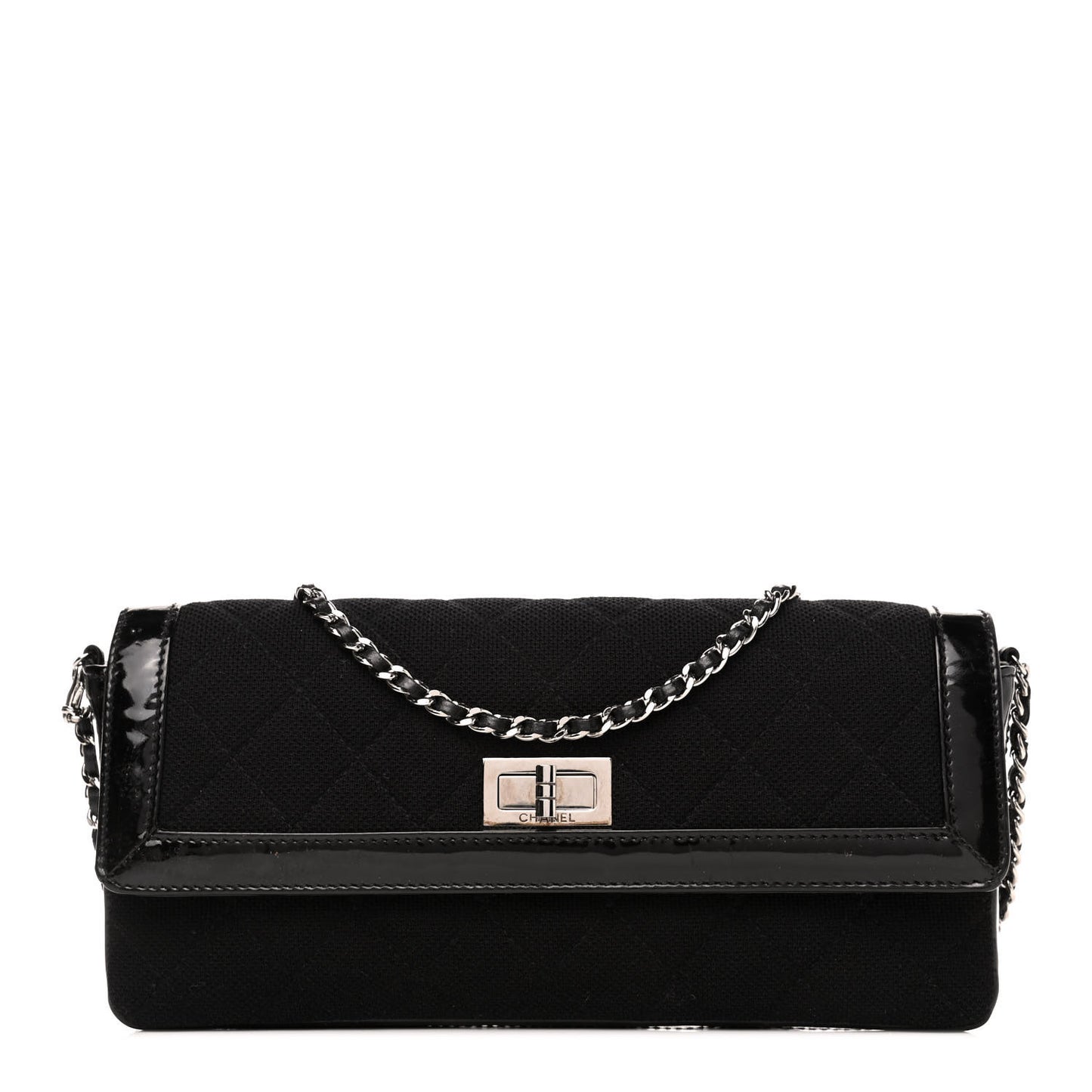Jersey Patent Quilted 2.55 Reissue East West Flap Black