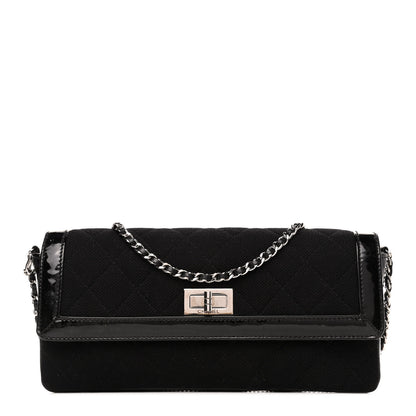 Chanel Jersey Patent Quilted 2.55 Reissue East West Flap Black 1 of 5