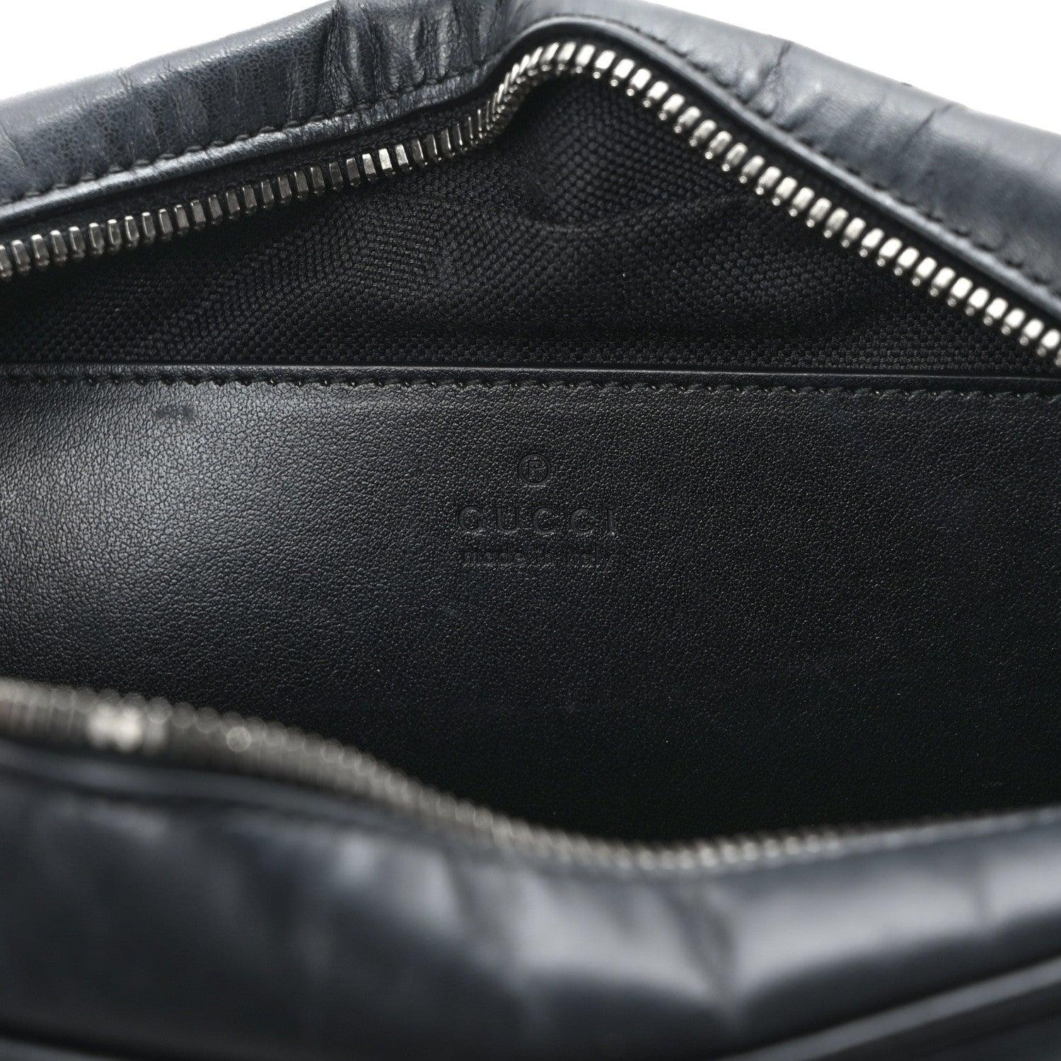 Gucci Calfskin Matelasse Monochrome Small GG Marmont Chain Shoulder Bag Black 6 of 13