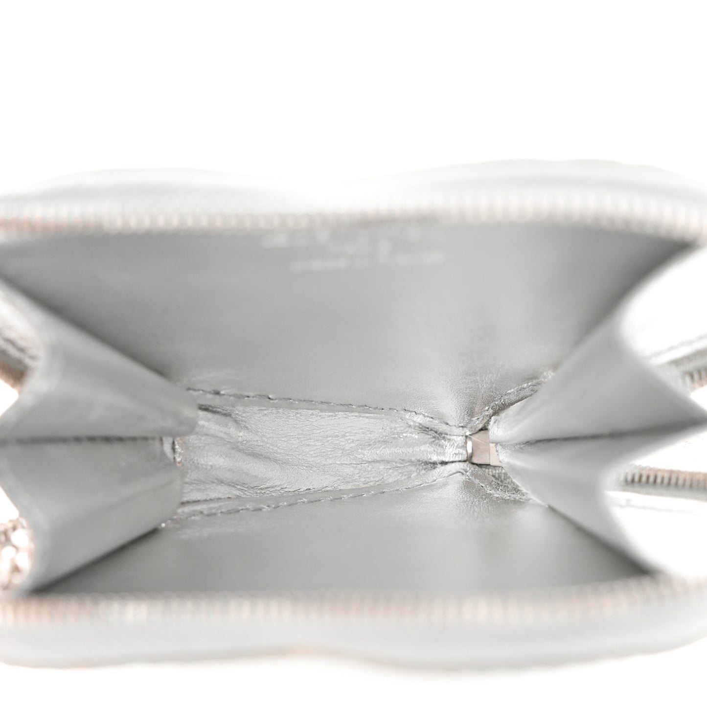 Monogram Miroir Heart Coin Purse Silver