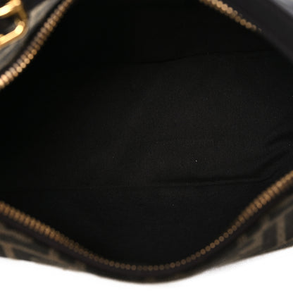 Fendi Fabric Jacquard Vitello Grace FF 1974 Small Fendigraphy Hobo Bag Tobacco Moro Ebano 5 of 10