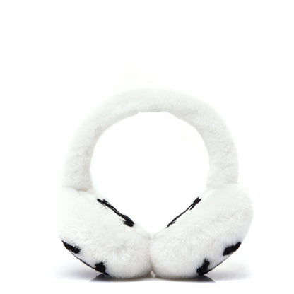 Chanel Shearling CC Ear Muffs White Black 3 of 7