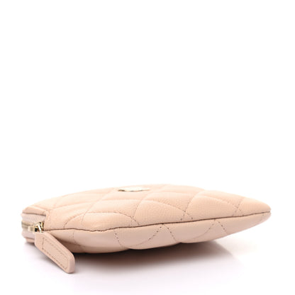 Chanel Caviar Quilted Zip Card Holder Wallet Light Beige 4 of 6