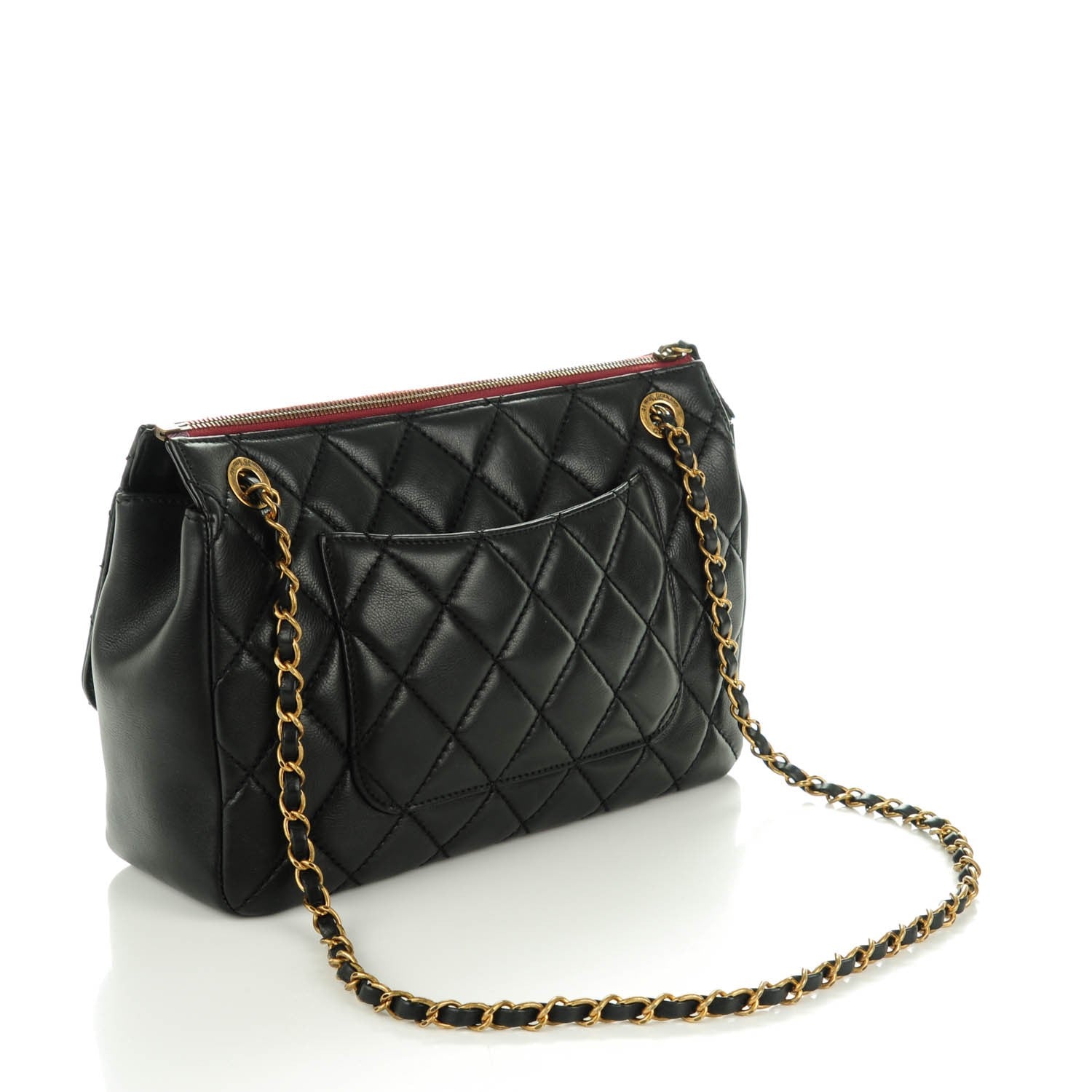 Chanel Calfskin Large Blizzard Zip Top Flap Bag Black 3 of 7