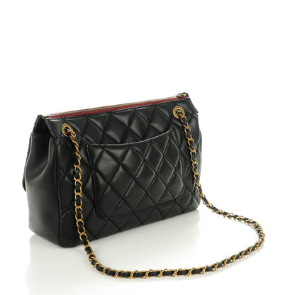 Chanel Calfskin Large Blizzard Zip Top Flap Bag Black 3 of 7