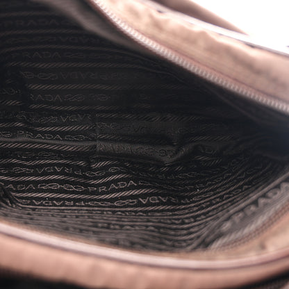 Prada Tessuto Nylon Crocodile Embossed Crossbody Brown 5 of 12