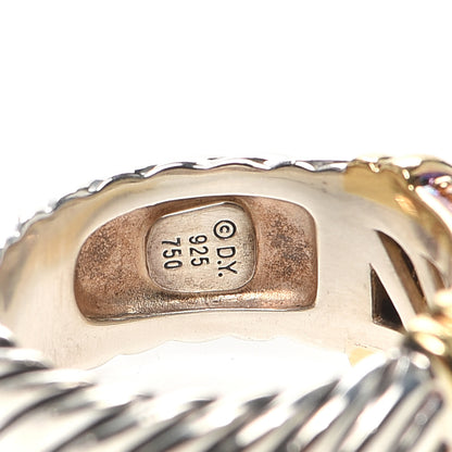 David Yurman Sterling Silver 18K Yellow Gold Yellow Sapphire Metro Ring 54 7 4 of 4