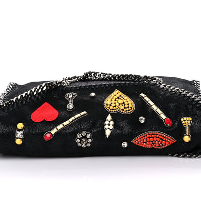 Stella McCartney Embellished Shaggy Deer Small Falabella Fold Over Tote Black 11 of 11