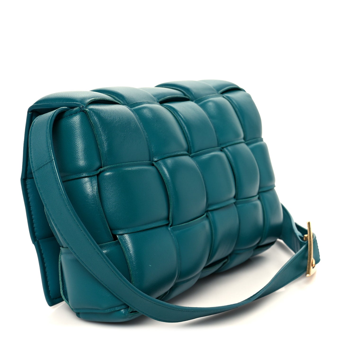 Nappa Maxi Intreccio Padded Cassette Crossbody Bag Mallard