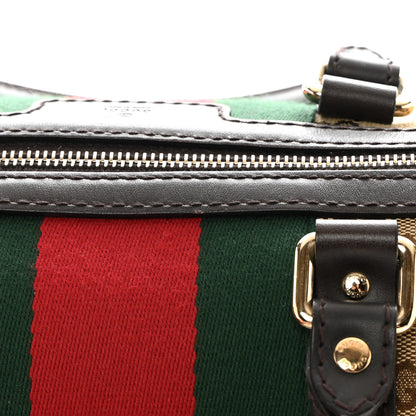 Gucci Monogram Selleria Calfskin Vintage Web Medium Boston Beige Ebony Cocoa 15 of 21