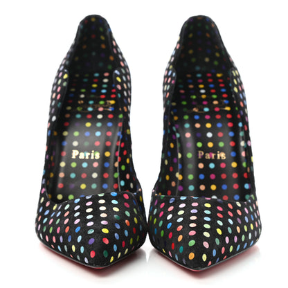 Christian Louboutin Suede Polka Dot Hot Chick 100 Pumps 36.5 Black Multicolor 2 of 8