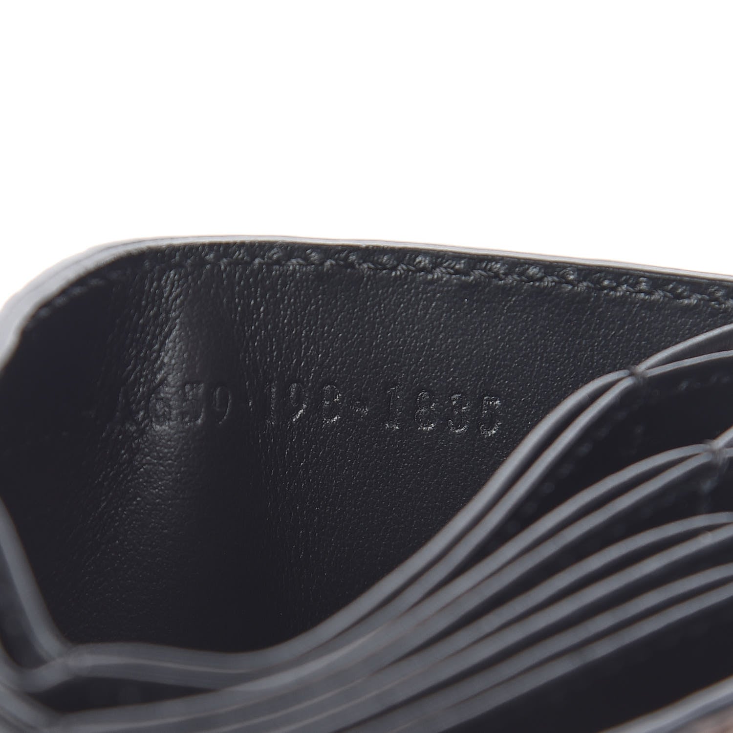 Fendi Vitello Liberty F is Fendi Bi-Color FF 1974 Embossed Gusseted Card Holder Maya Black 7 of 8