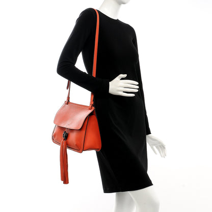 Gucci Cellarius Calfskin Medium Bamboo Daily Flap Shoulder Bag New Dark Orange 2 of 6