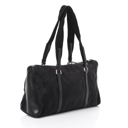 Prada Tessuto Nylon Calfskin Shoulder Bag Black 4 of 11