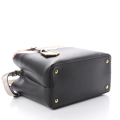 Fendi Vitello Elite Monster Petite 2Jours Tote Multicolor Black Grigio Polvere Multicolor 3 of 8