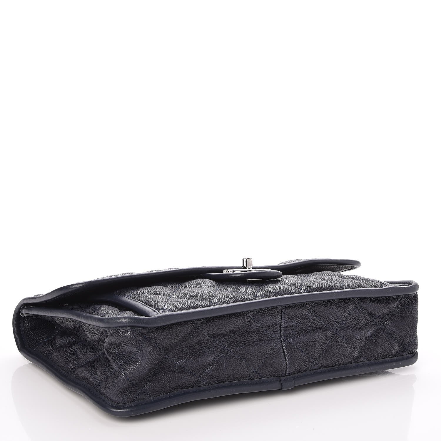 Chanel Caviar Quilted Large French Riviera Flap Navy Blue 5 of 9