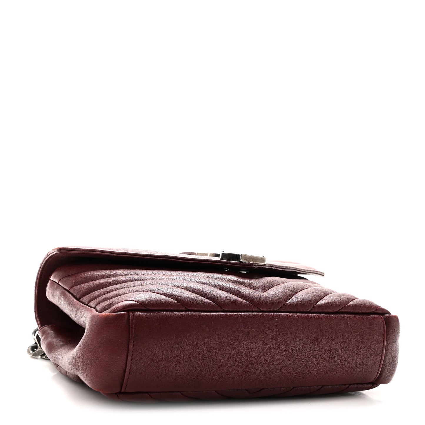 Sheepskin Matelasse Chevron Monogram Medium College Bag Rouge Legion