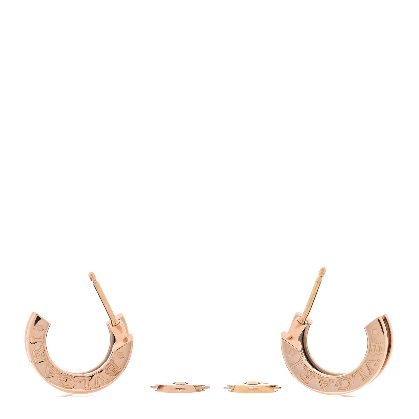 18K Rose Gold Black Ceramic B.Zero1 Hoop Earrings