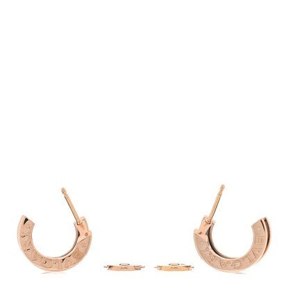 Bulgari 18K Rose Gold Black Ceramic B.Zero1 Hoop Earrings 3 of 4