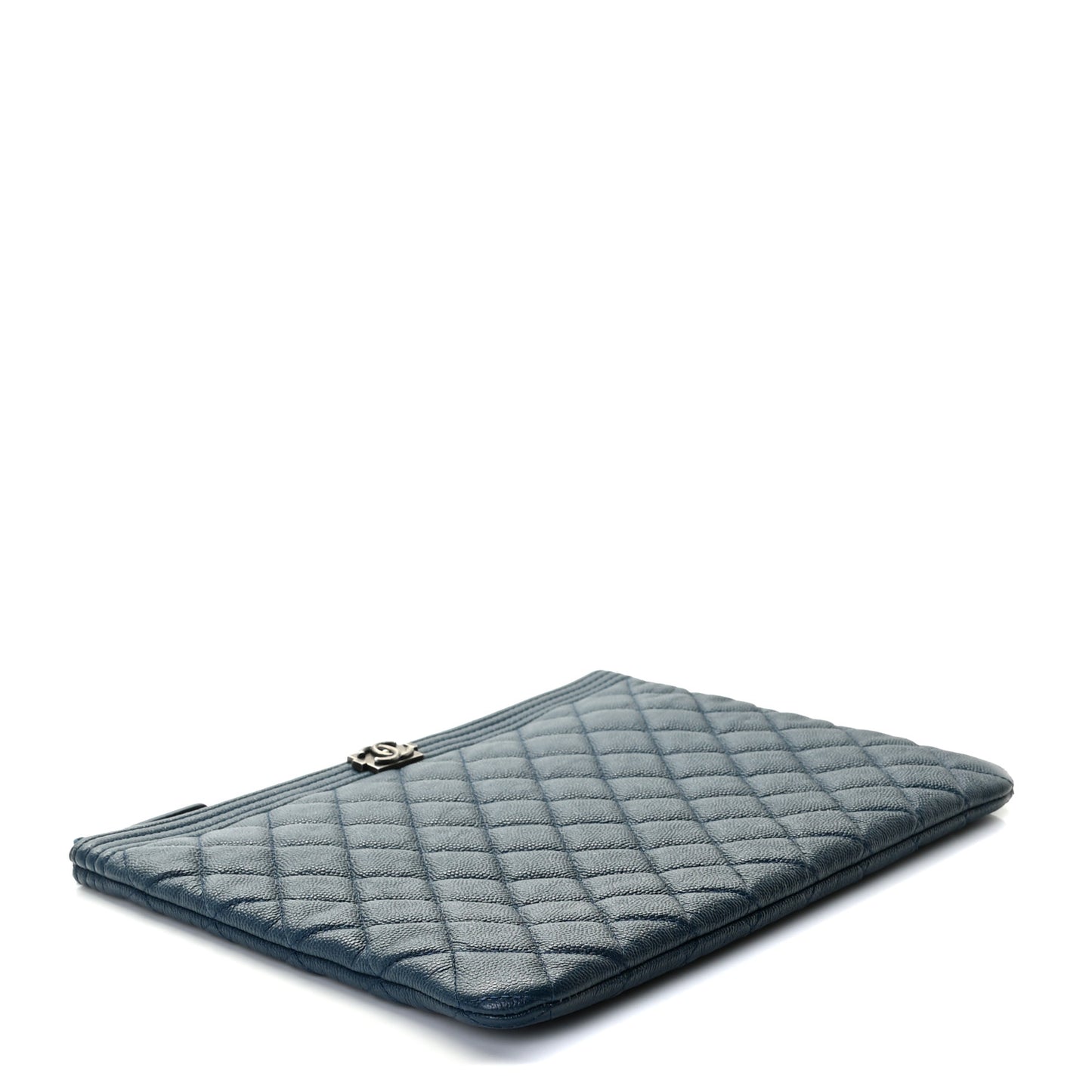 Caviar Quilted Medium Boy Cosmetic Case Navy