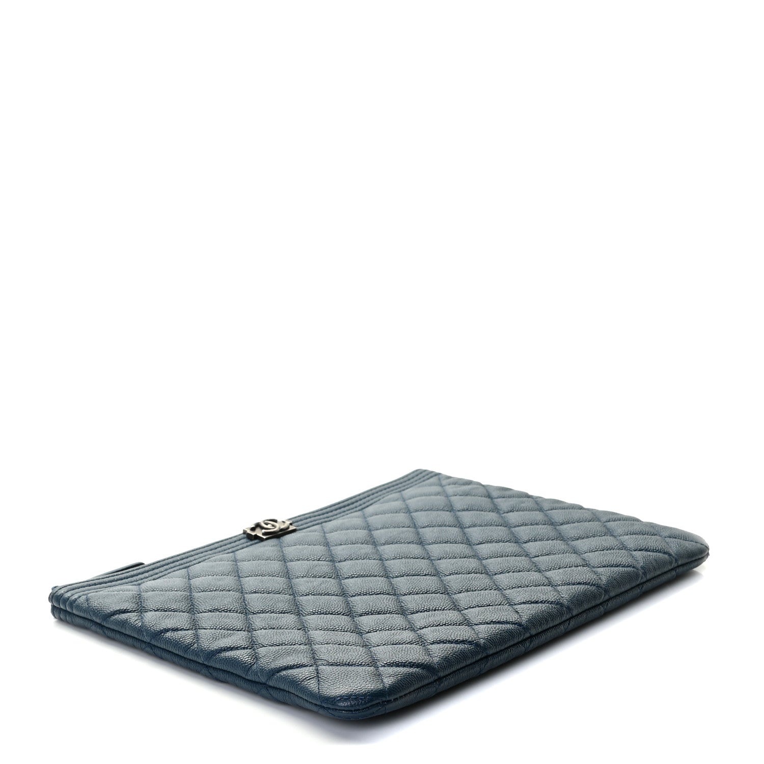 Chanel Caviar Quilted Medium Boy Cosmetic Case Navy 4 of 7