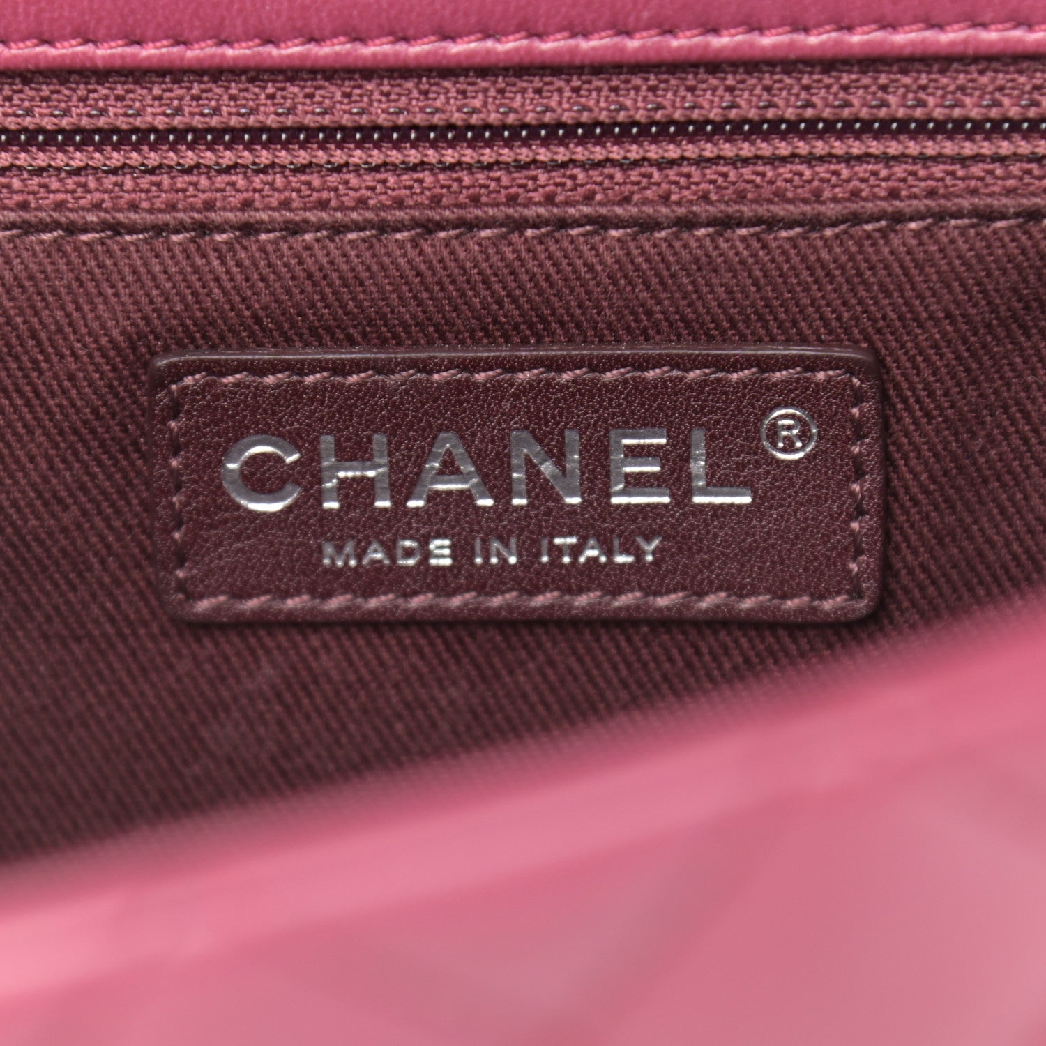 Chanel Lambskin Quilted Medium Tri-Color Flap Burgundy Dark Pink 6 of 10
