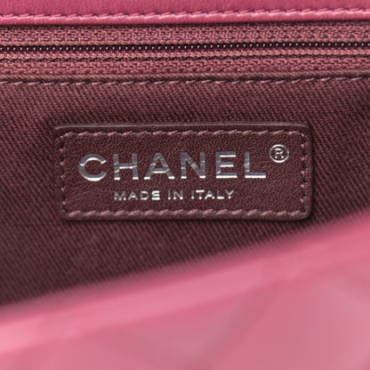 Chanel Lambskin Quilted Medium Tri-Color Flap Burgundy Dark Pink 6 of 10