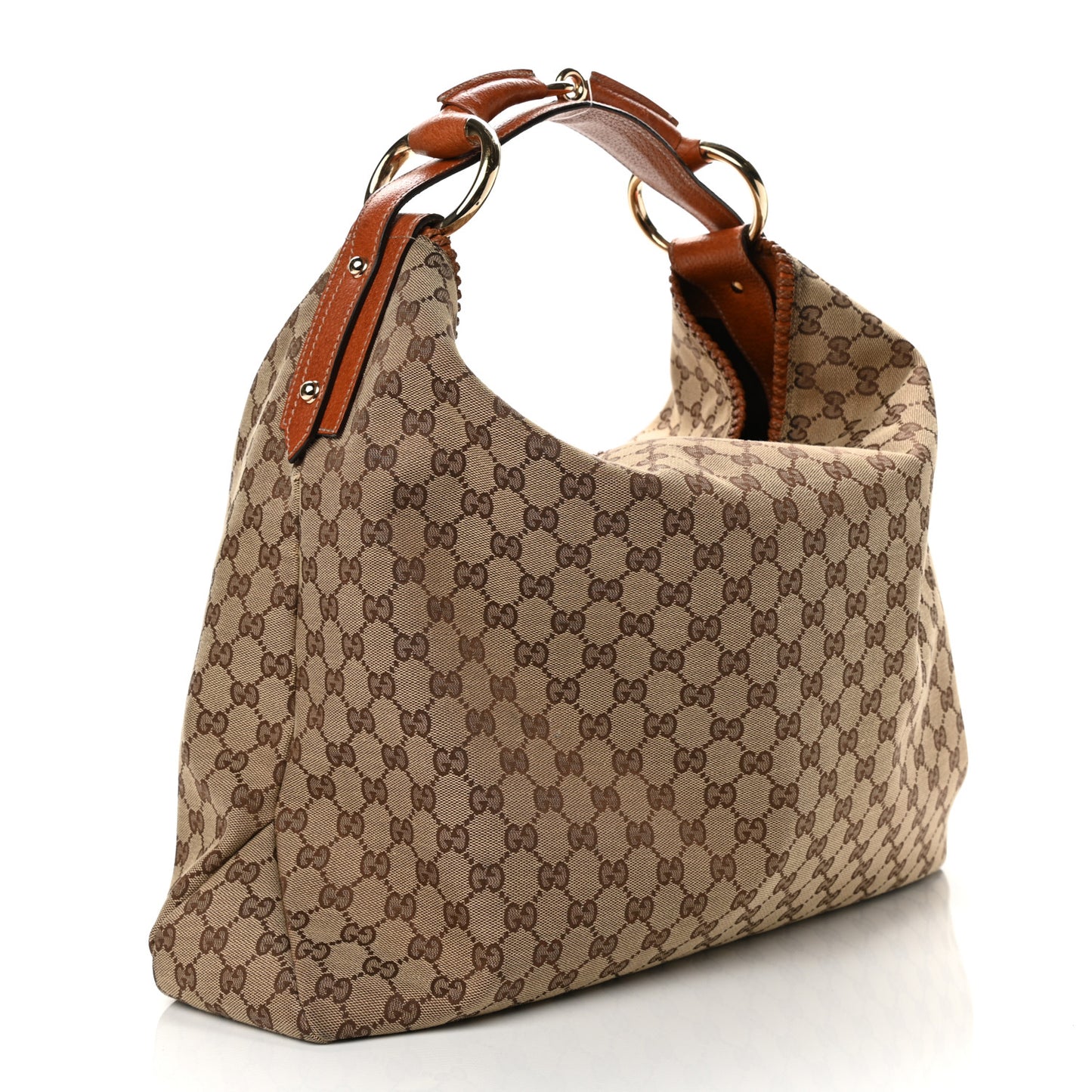Monogram Large Horsebit Chain Hobo Brown