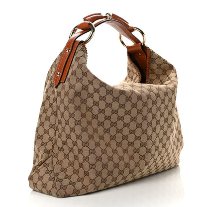 Gucci Monogram Large Horsebit Chain Hobo Brown 2 of 10