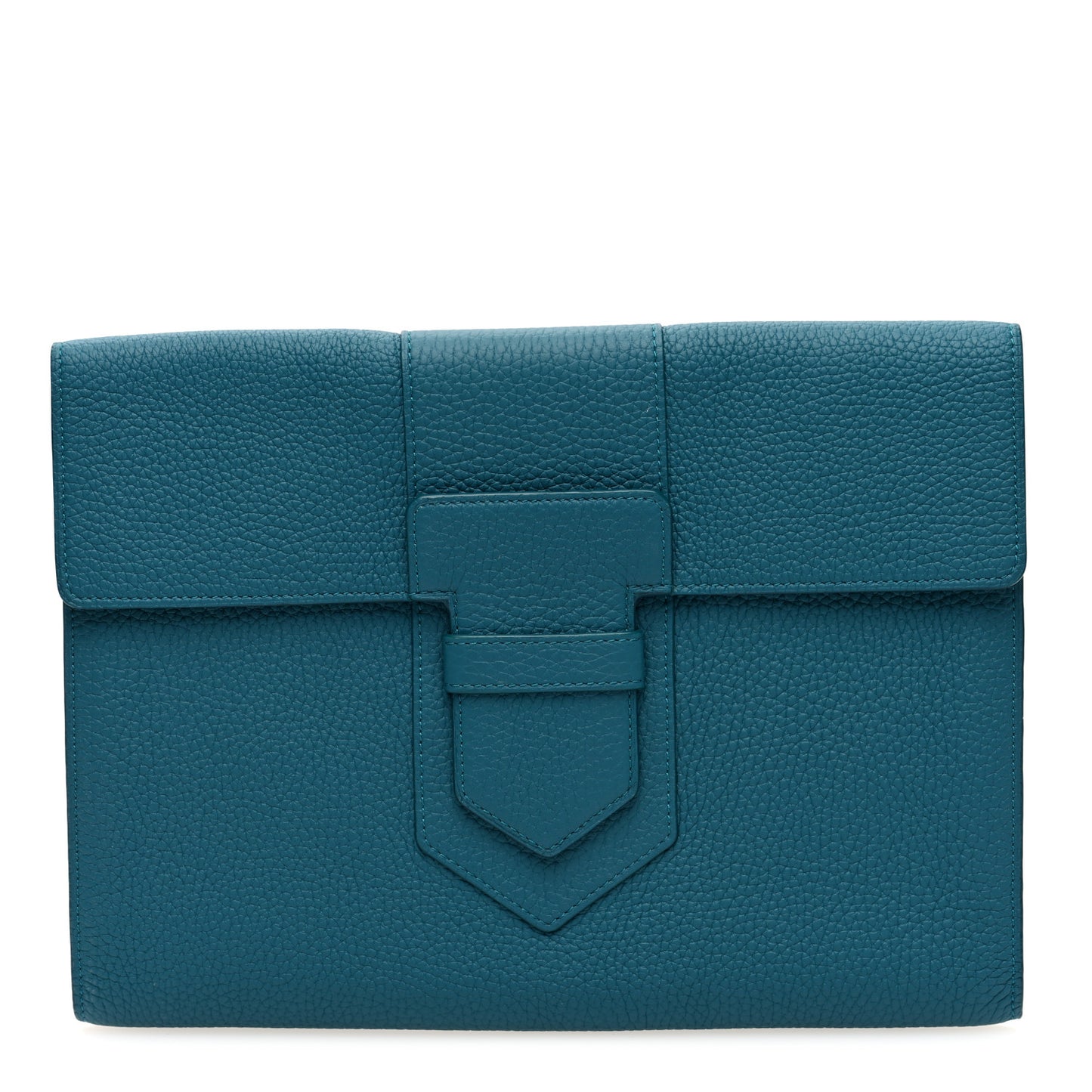 Grained Bullskin Presse A5 Pouch Peacock