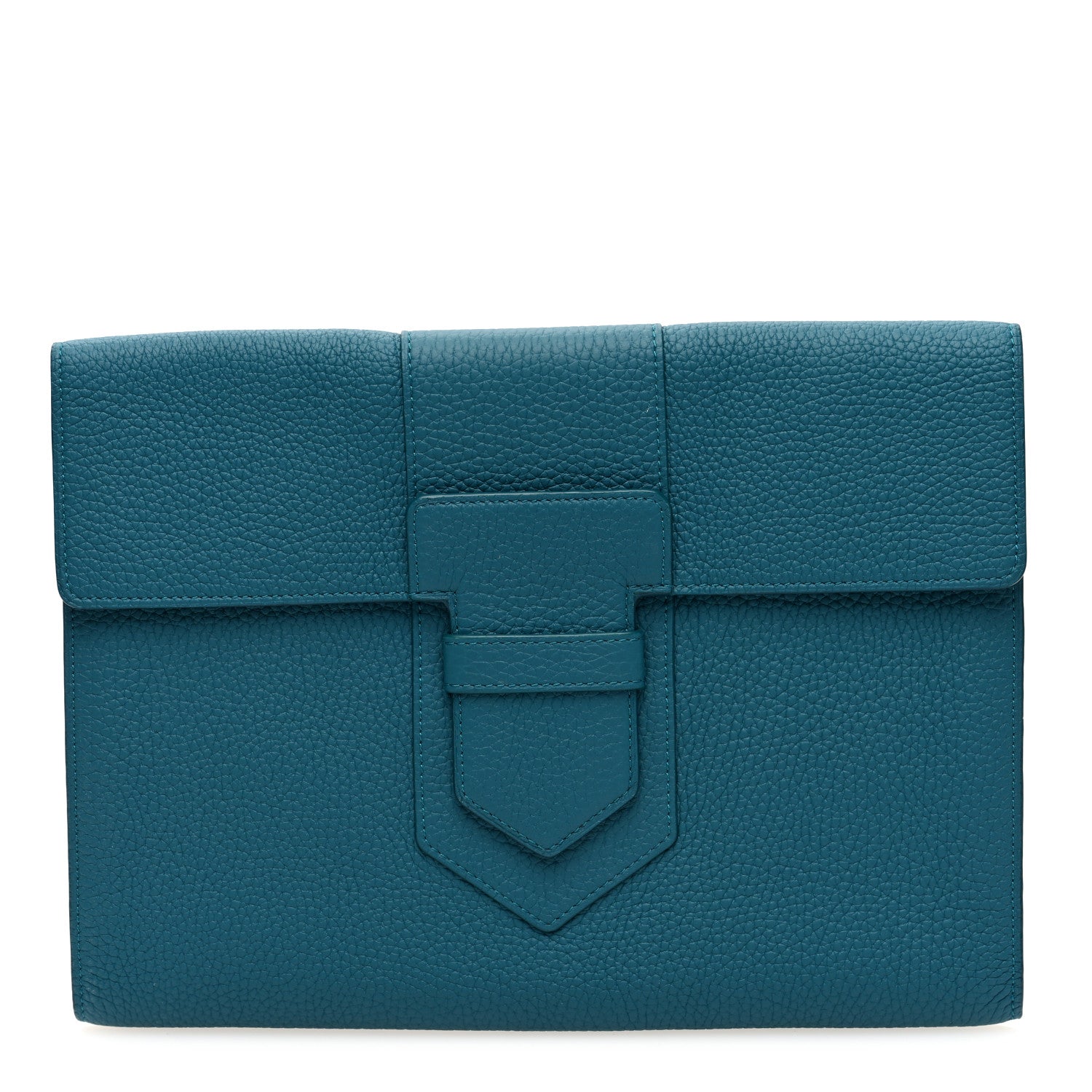 Delvaux Grained Bullskin Presse A5 Pouch Peacock 1 of 6