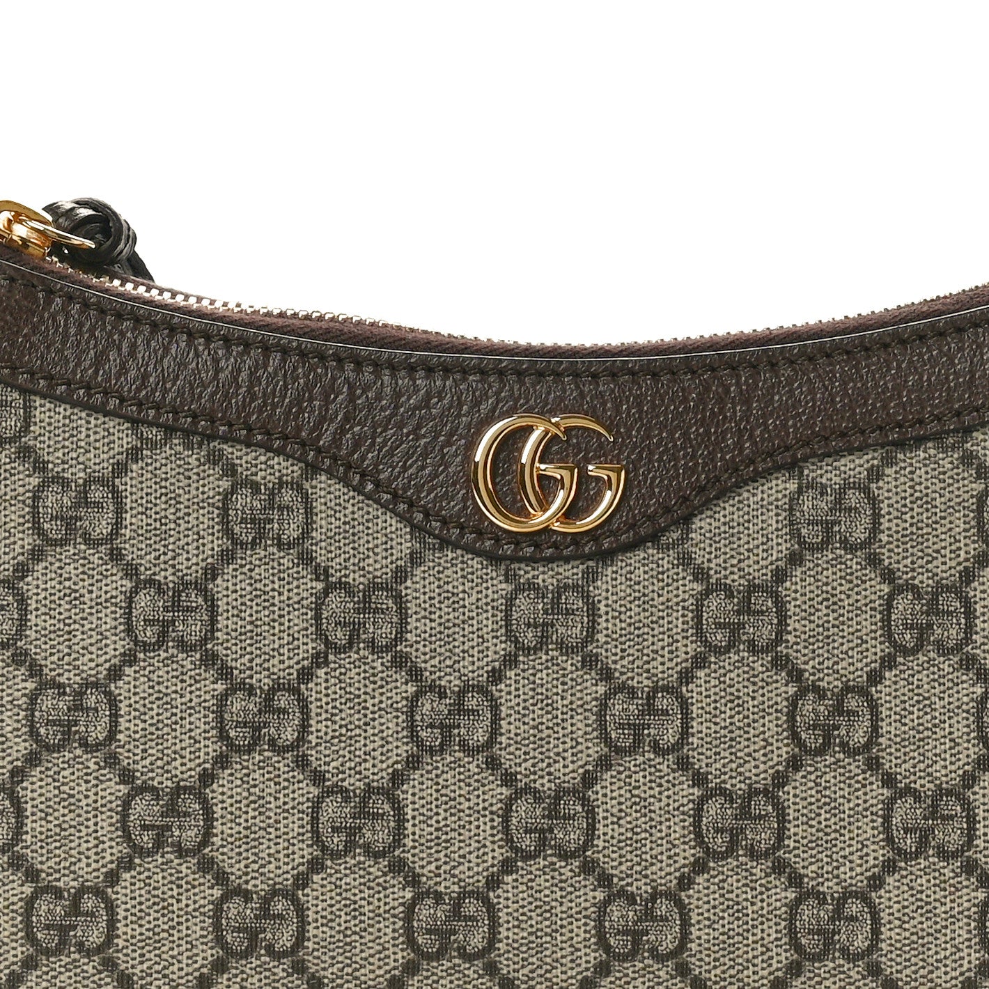 GG Supreme Monogram Textured Dollar Calfskin Small Ophidia Hobo Beige Ebony New Acero