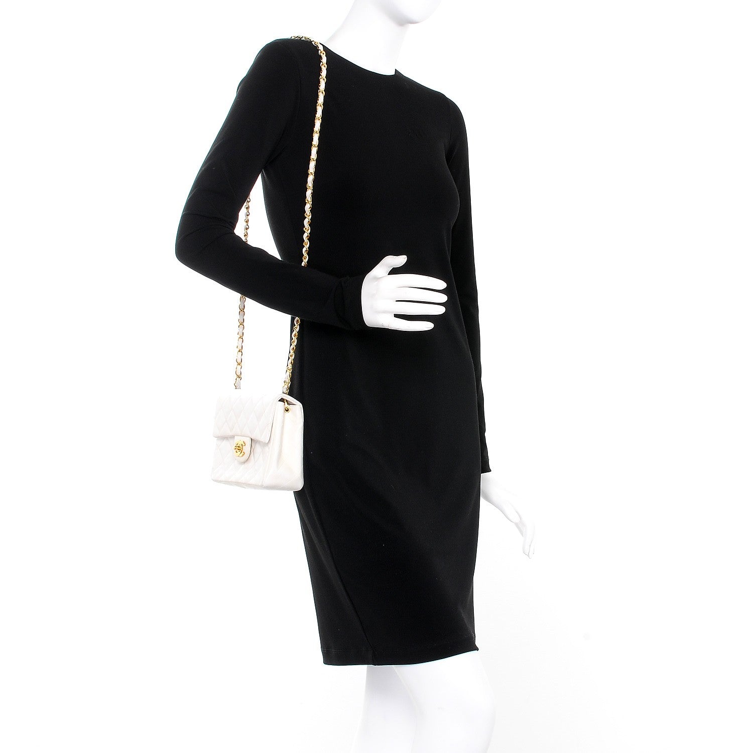 Chanel Lambskin Quilted Mini Square Flap White 2 of 12