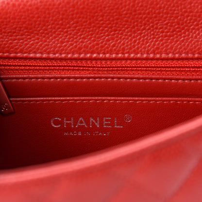 Chanel Caviar Quilted Mini Square Flap Red 8 of 11