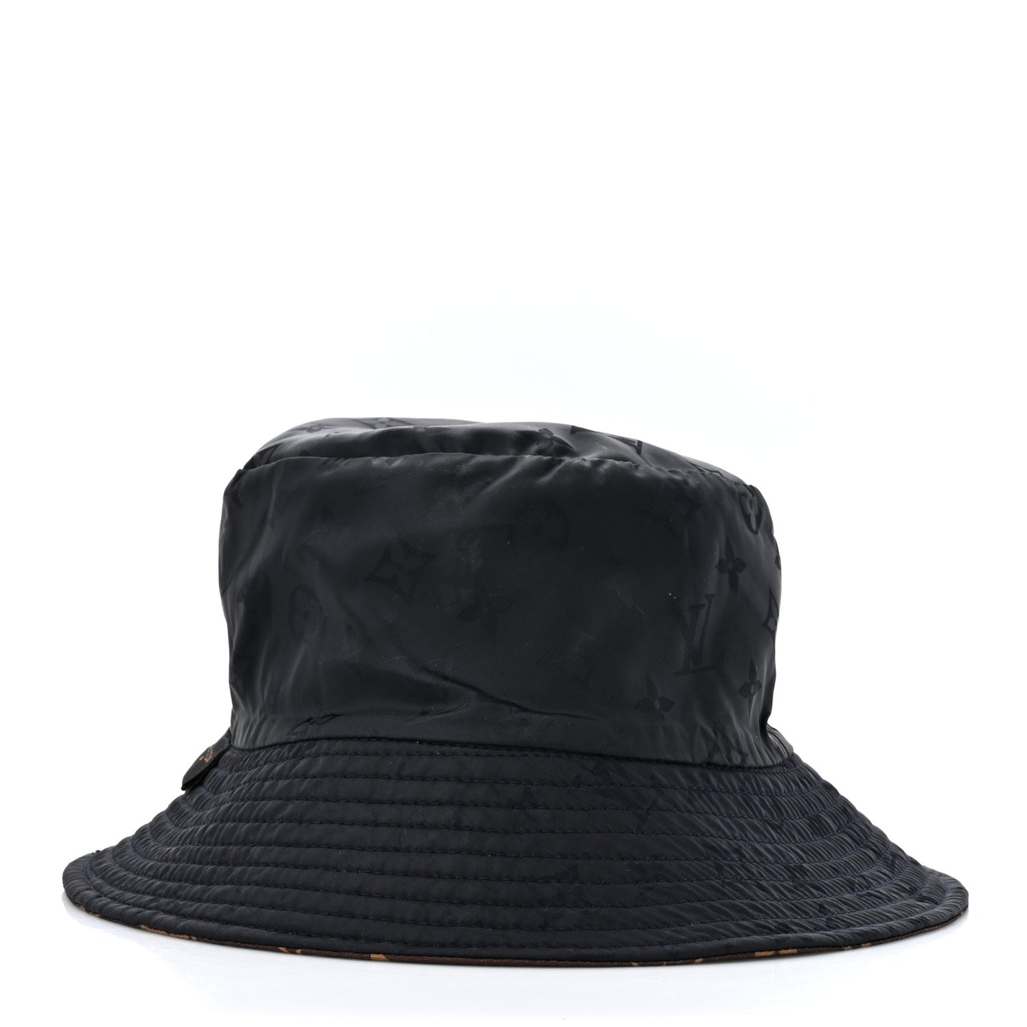 Nylon Monogram Reversible Bob Bucket Hat S Brown Black